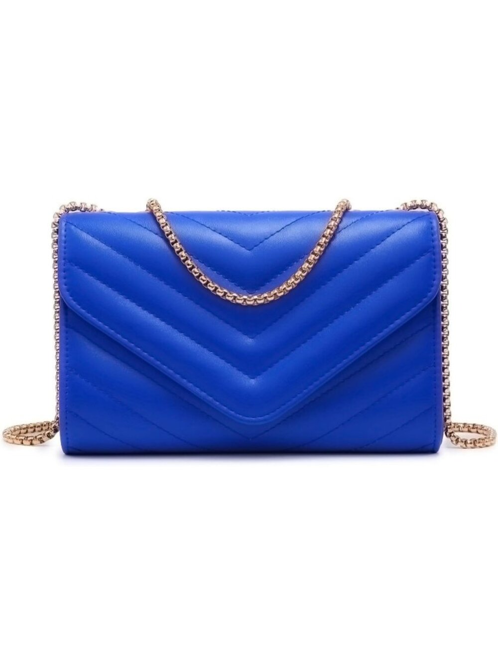 Women's Royal Blue Small Quilted Stylish Clutch Purses Evening Crossbody Bags